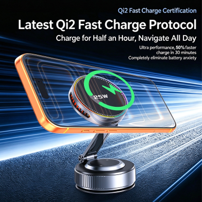 EXEEK-K5S-K Qi2 25W Vacuum Suction Wireless Car Charger（Compatible with MagSafe）
