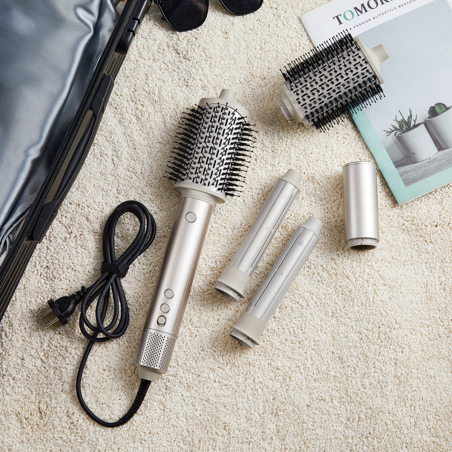 SaharaCurl RQ30 | Automatisk 5-i-1 varmluftsbørste med glattejern | 110 000 omdreininger/min for rask tørking | Skaper frizz-frie krøller & volum