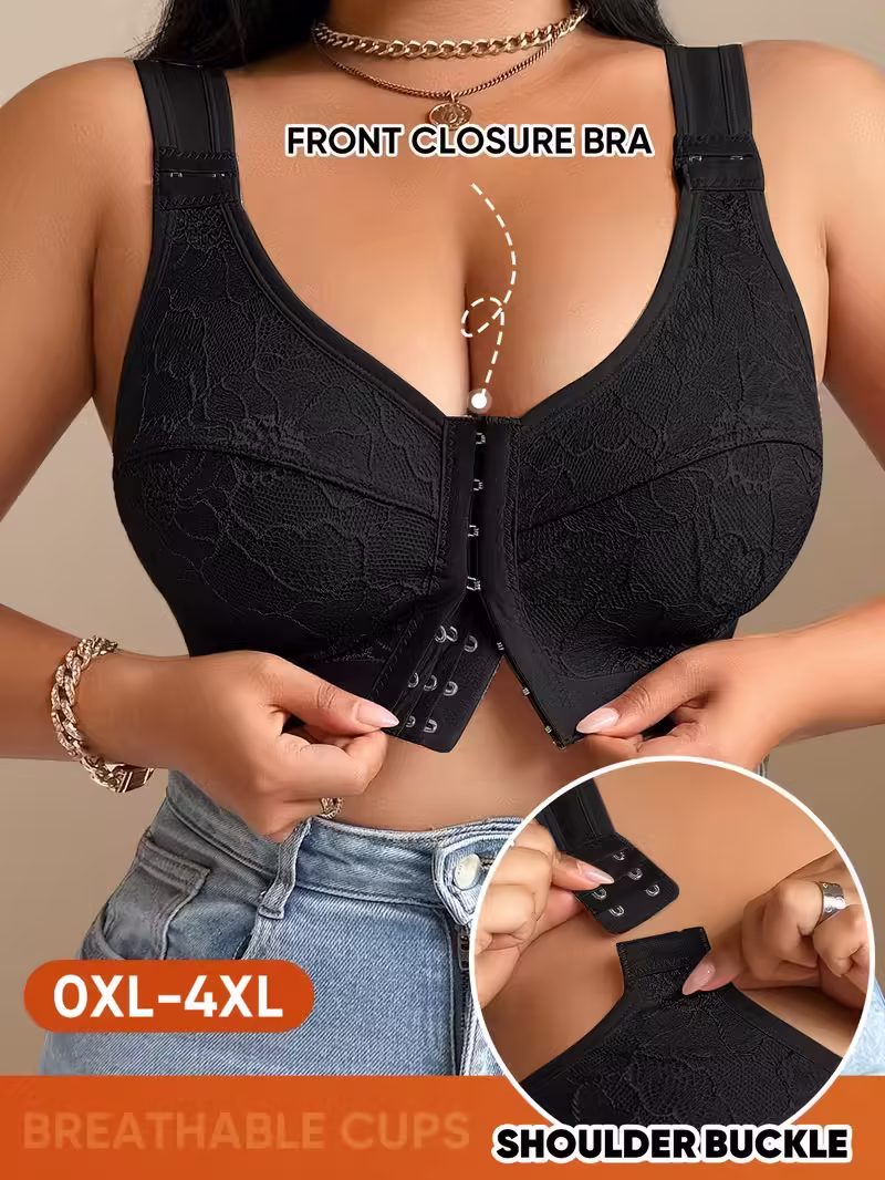 👙TRIUMPH – [4 ks]🔥50% Dámska podprsenka bez kostíc pre väčšie veľkosti - nastaviteľné ramienka, mäkký priedušný čipkovaný lem