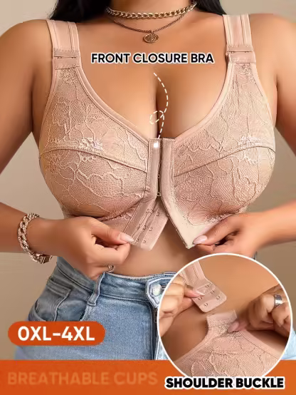 👙TRIUMPH – [4 ks]🔥50% Dámska podprsenka bez kostíc pre väčšie veľkosti - nastaviteľné ramienka, mäkký priedušný čipkovaný lem
