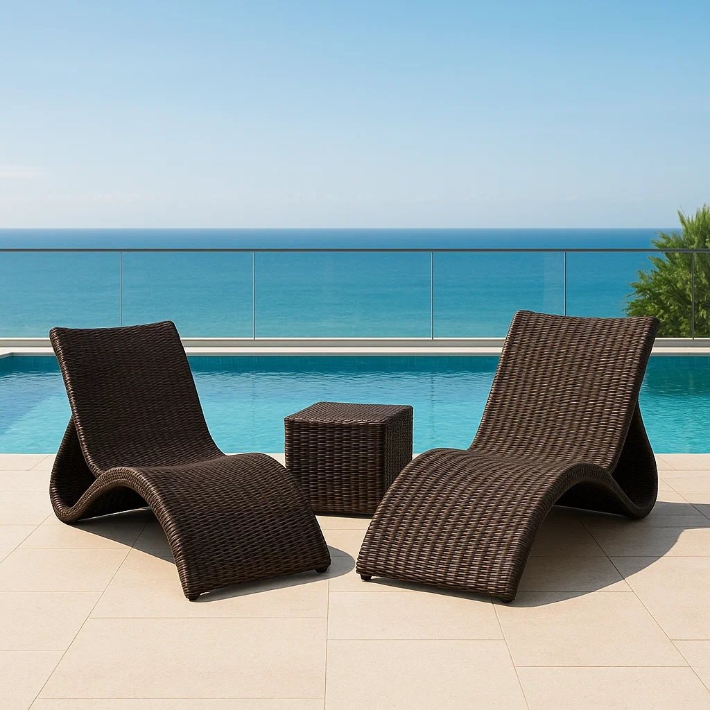 Mobilier d'extérieur et de terrasse,Ensemble de chaises longues - Livingroomfurn