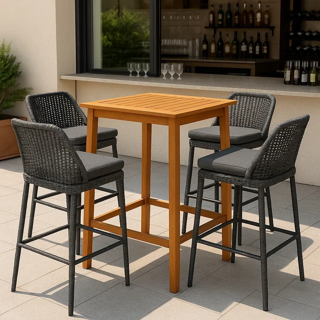 Mobilier d'extérieur et de terrasse,Ensemble de chaises de bar de jardin - Livingroomfurn