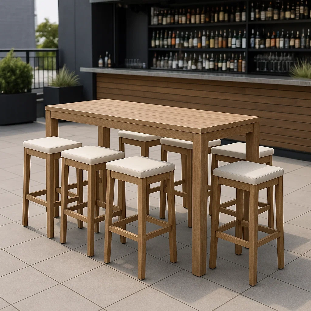 Mobilier d'extérieur et de terrasse,Ensemble de chaises de bar de jardin - Livingroomfurn