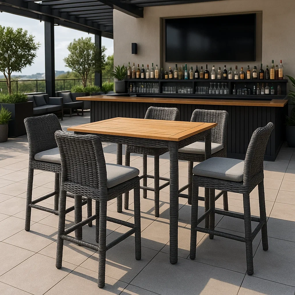 Mobilier d'extérieur et de terrasse,Ensemble de chaises de bar de jardin - Livingroomfurn