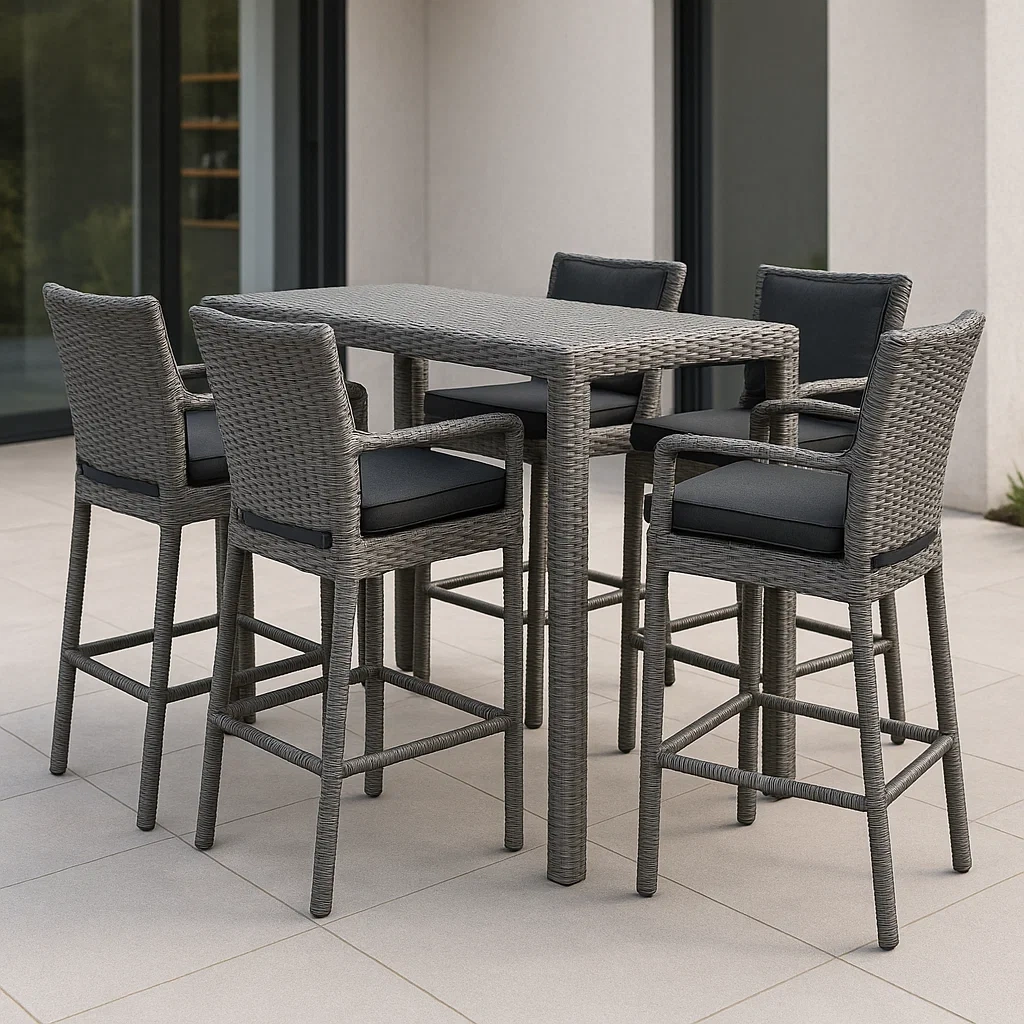 Mobilier d'extérieur et de terrasse,Ensemble de chaises de bar de jardin - Livingroomfurn