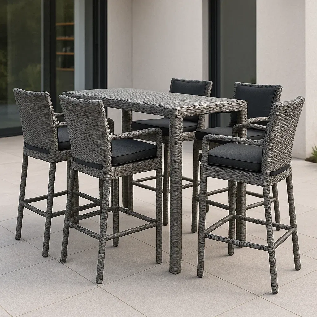 Mobilier d'extérieur et de terrasse,Ensemble de chaises de bar de jardin - Livingroomfurn