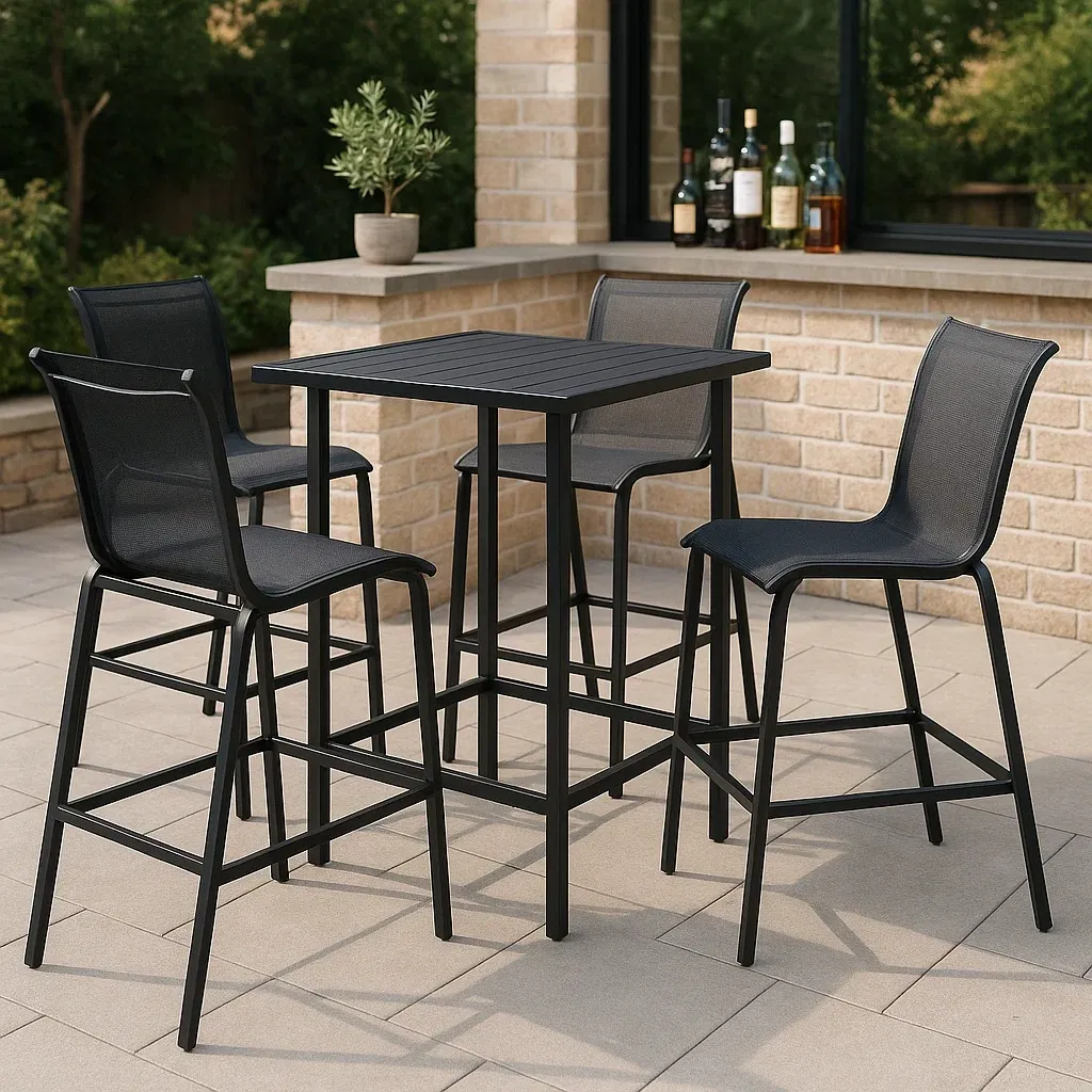 Mobilier d'extérieur et de terrasse,Ensemble de chaises de bar de jardin - Livingroomfurn