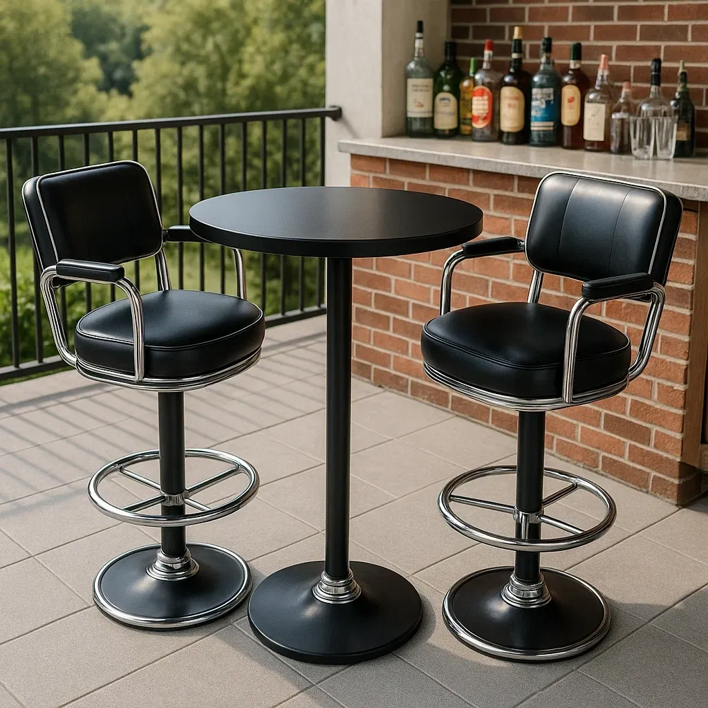 Mobilier d'extérieur et de terrasse,Ensemble de chaises de bar de jardin - Livingroomfurn