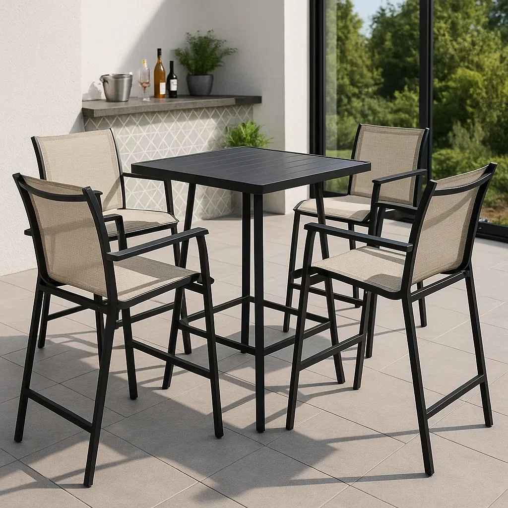 Mobilier d'extérieur et de terrasse,Ensemble de chaises de bar de jardin - Livingroomfurn