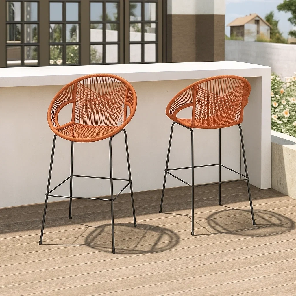 Mobilier d'extérieur et de terrasse,Ensemble de tabourets de bar d’extérieur - Livingroomfurn