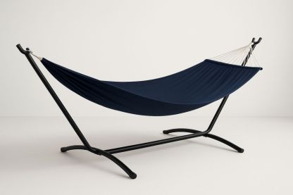 Metallrahmen Hängemattenset aus Baumwolle-Polyester Dunkelblau