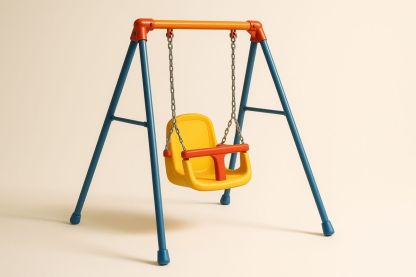 Kinderschaukel Kunststoff Metallkette Rot Gelb Blau 150 cm Höhe