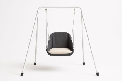 Kinderschaukel mit Metallrahmen mit Polyester Sitz Weiß/Schwarz