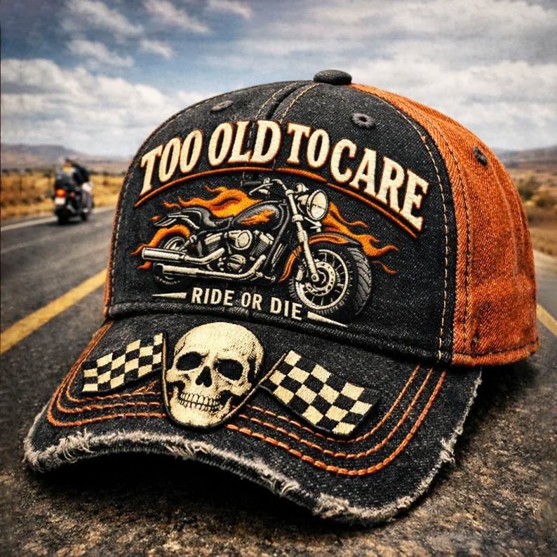 Too Old to Care Motorcycle Cap