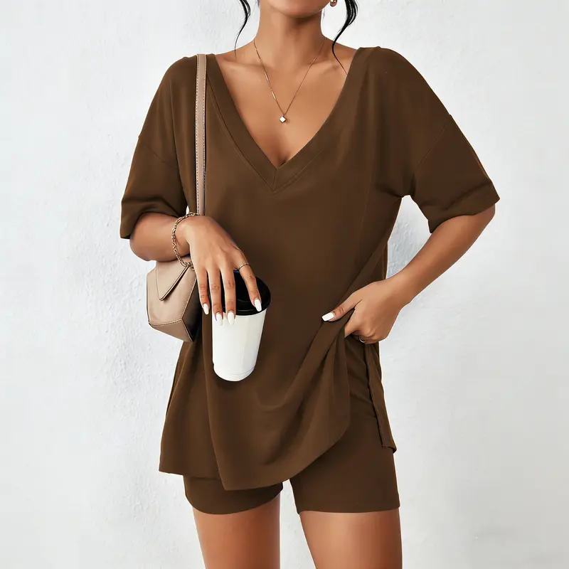 ✨LAST 3 HOURS 60%OFF SALES 💫Ladies Double V Neck Cozy Home Pajamas