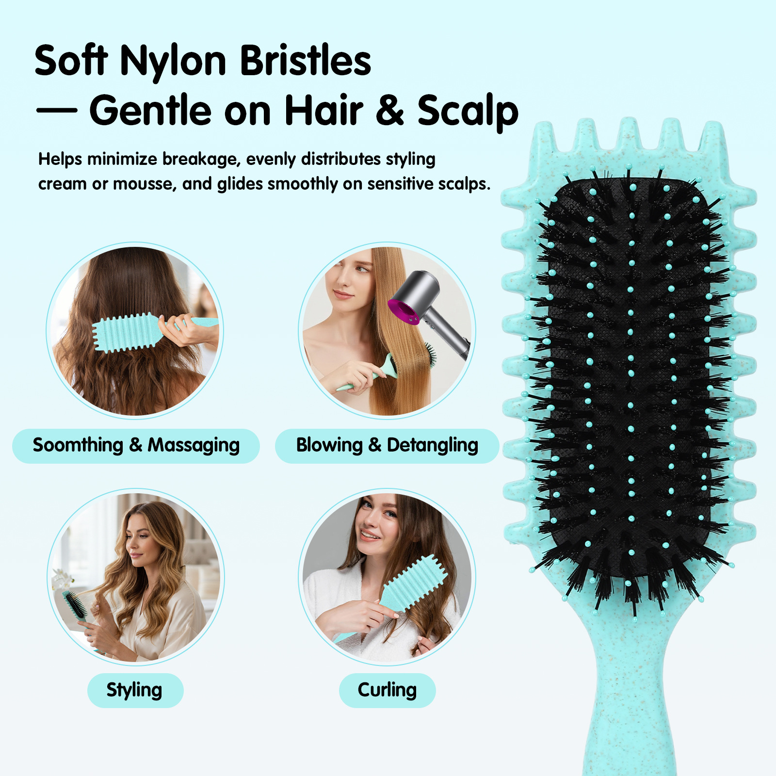 Curling Brush—Define curls, reduce frizz, and achieve a smooth style