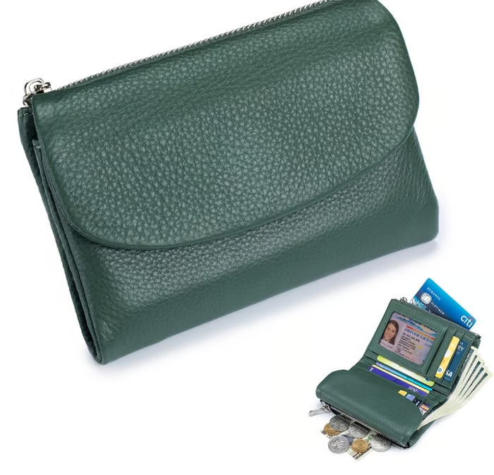 🔥⏰Unisex Pebble Real Leather RFID Wallet🔥