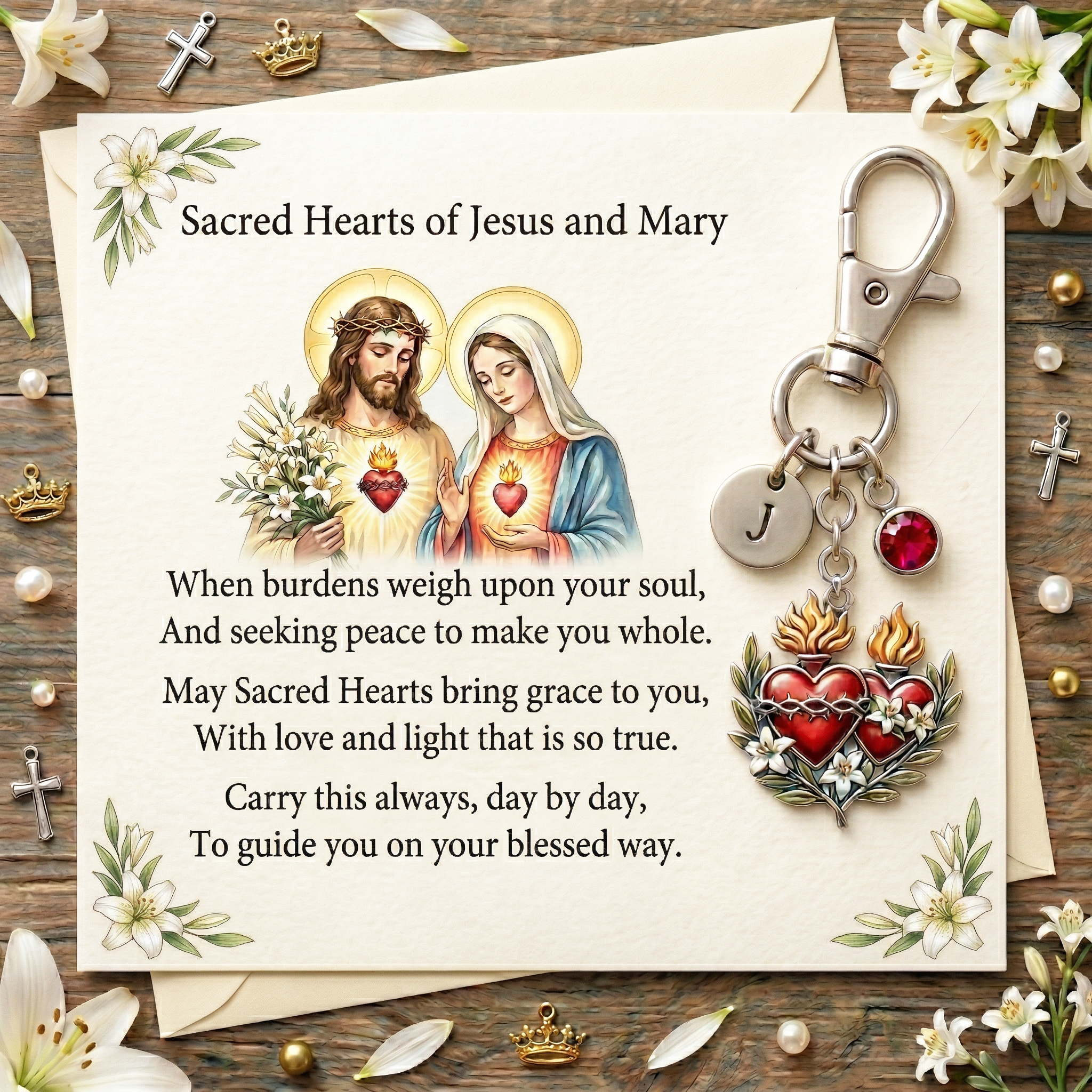 ⚡️Last Day 60% OFF - Sacred Hearts of Jesus and Mary Keychain