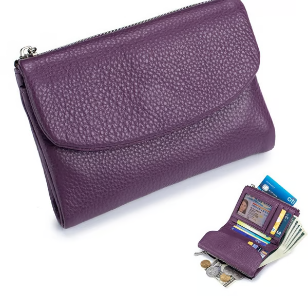 🔥⏰Unisex Pebble Real Leather RFID Wallet🔥