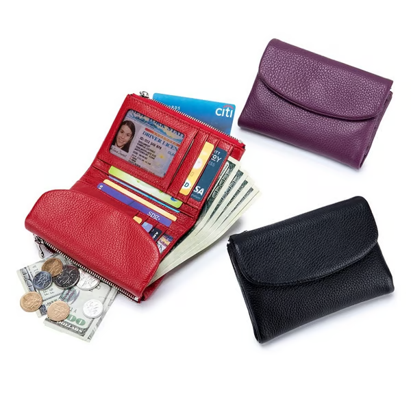 🔥⏰Unisex Pebble Real Leather RFID Wallet🔥