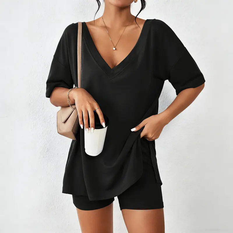 ✨LAST 3 HOURS 60%OFF SALES 💫Ladies Double V Neck Cozy Home Pajamas