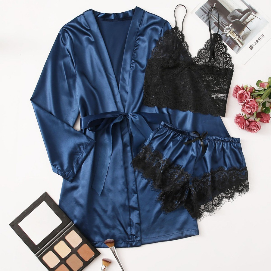 🔥LAST DAY SALE 49% OFF 🔥Valentine's Day 4 sets of lace satin sling pajamas set🌹