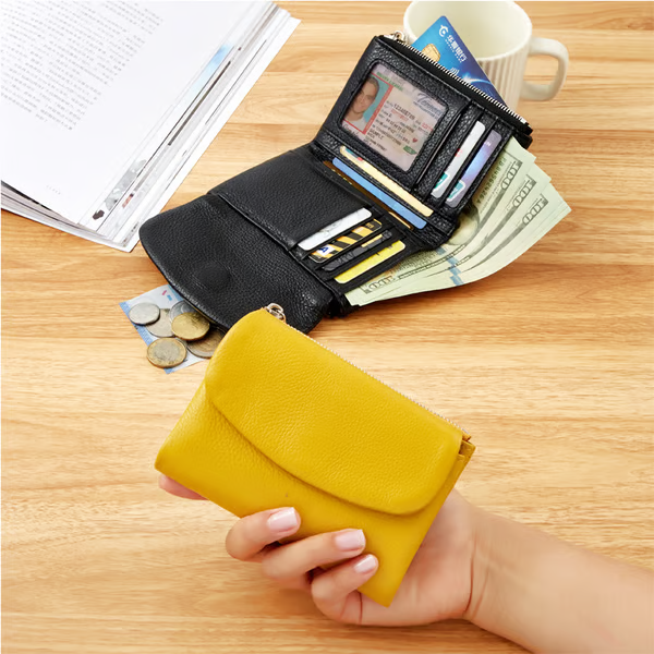 🔥⏰Unisex Pebble Real Leather RFID Wallet🔥