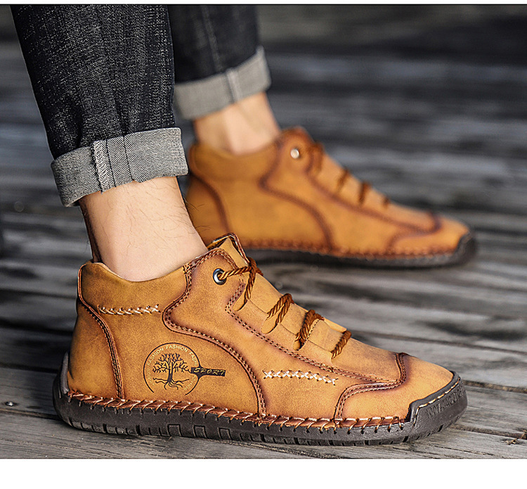 Měkké a pohodlné italské ručně vyráběné kožené boty (podpora klenby usnadňuje chůzi)