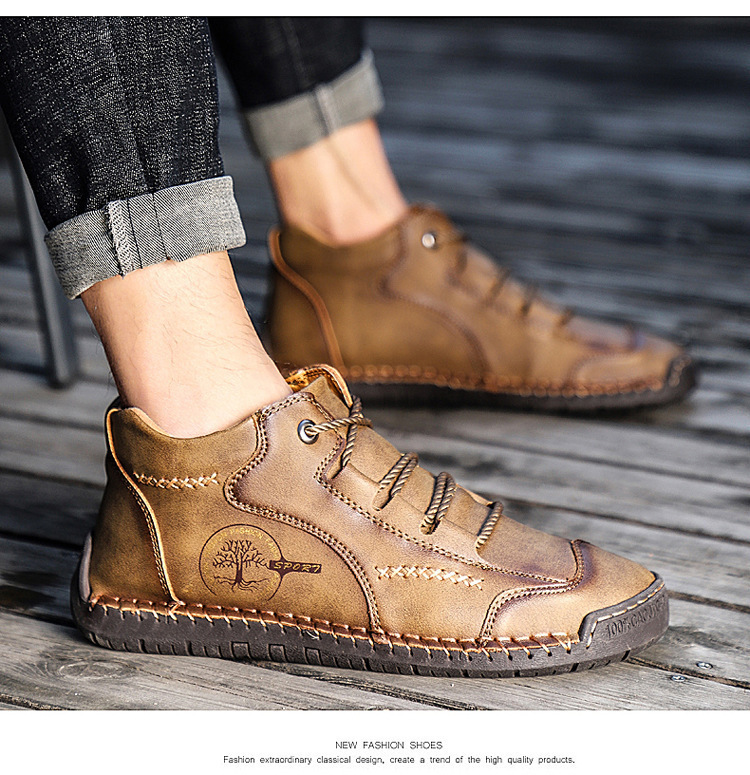 Měkké a pohodlné italské ručně vyráběné kožené boty (podpora klenby usnadňuje chůzi)