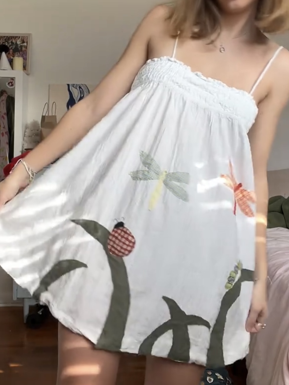 patchwork slip dress