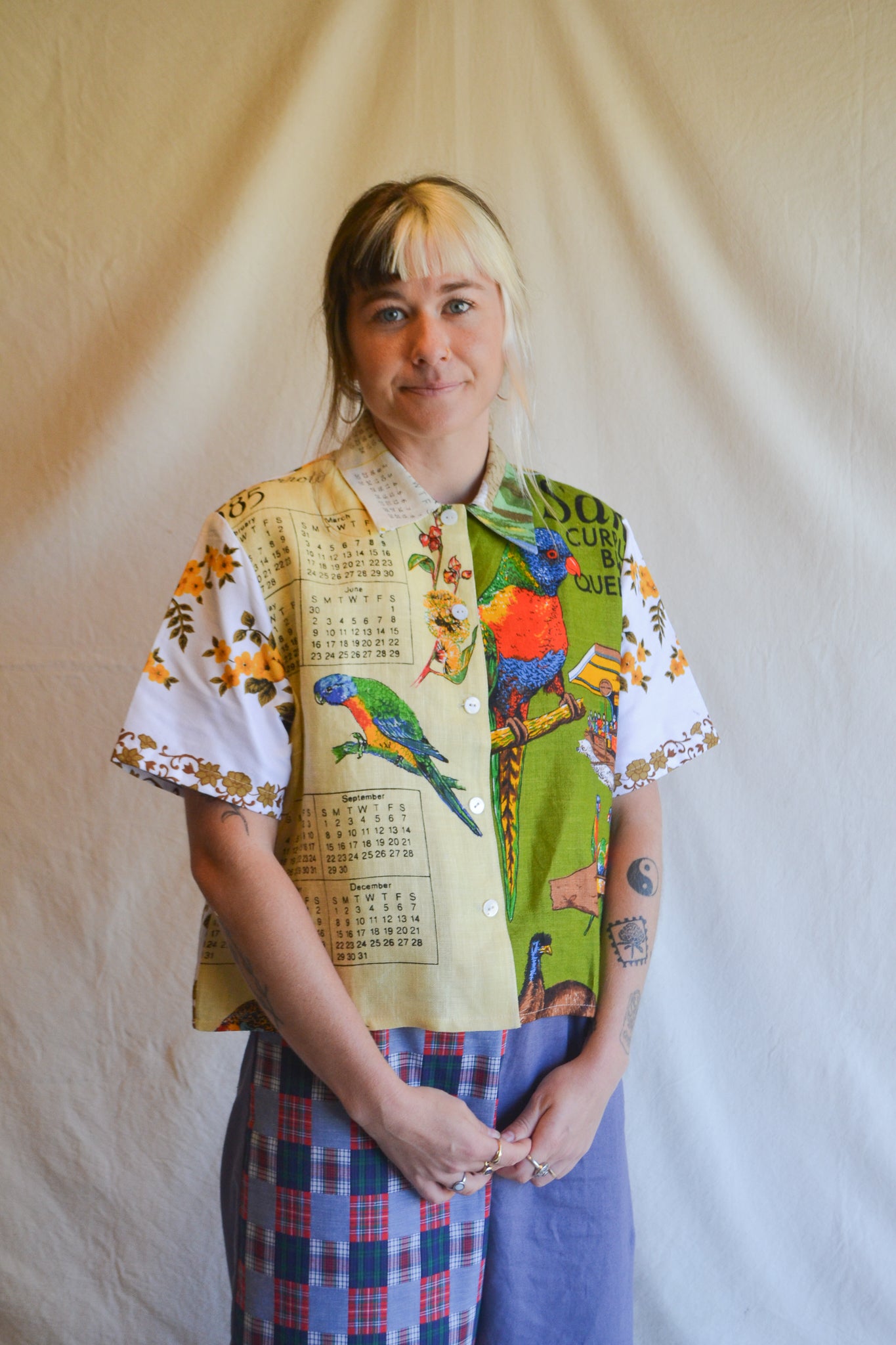 Button Up Shirt | Roses | Large