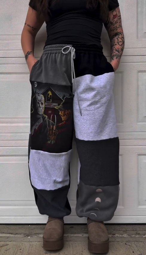 Graphic Ghost Face Motion Trousers