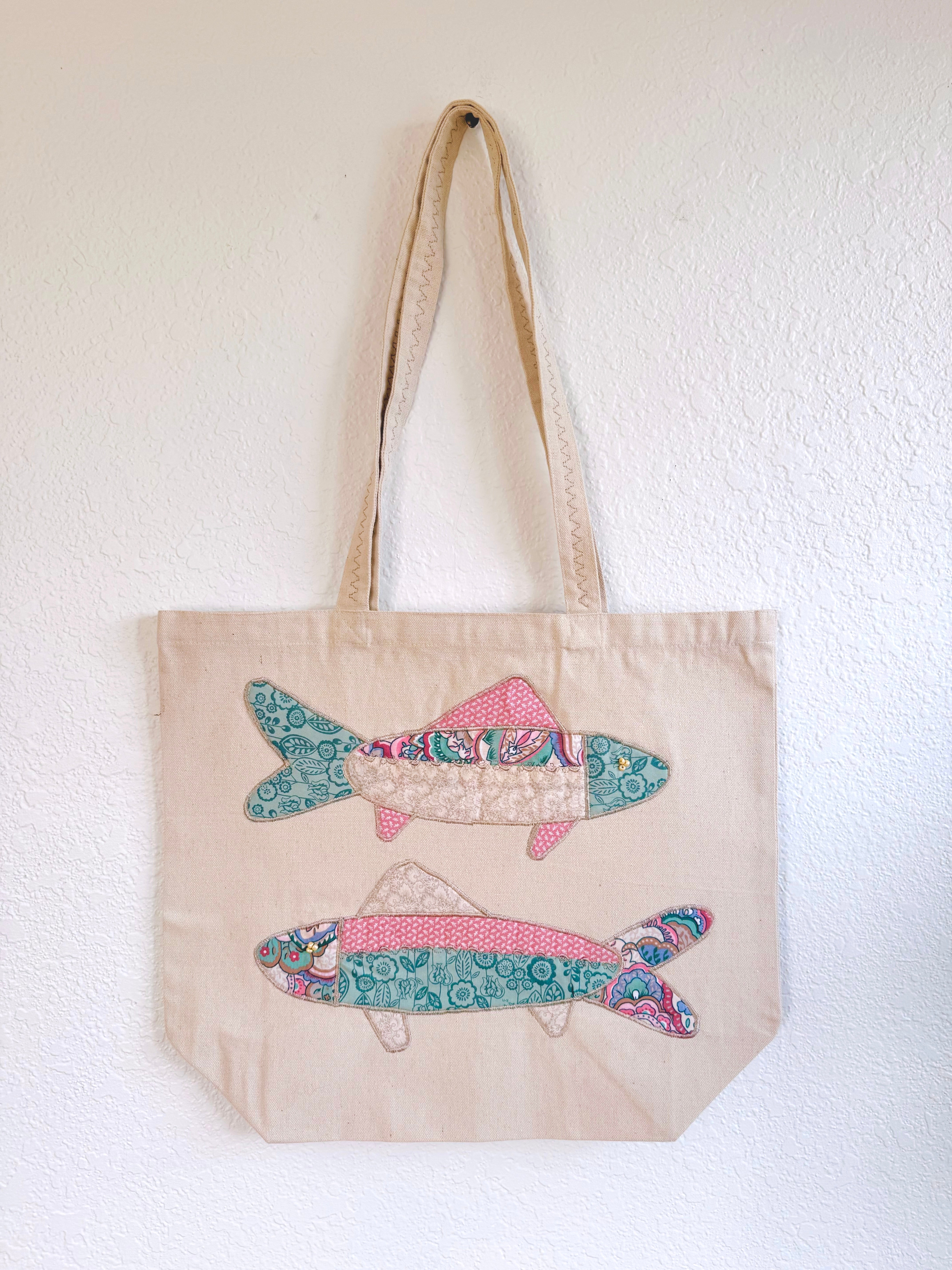 Pink & Mint Fish Tote
