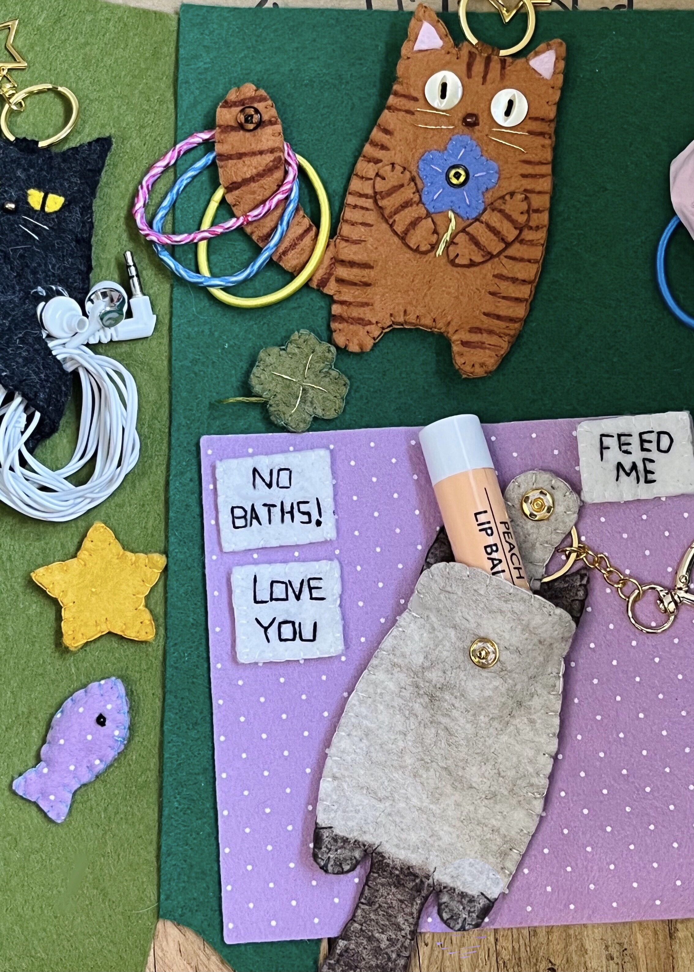 Charm Clingers Cat Pouch with 5 Charm Options The Wishing Shed