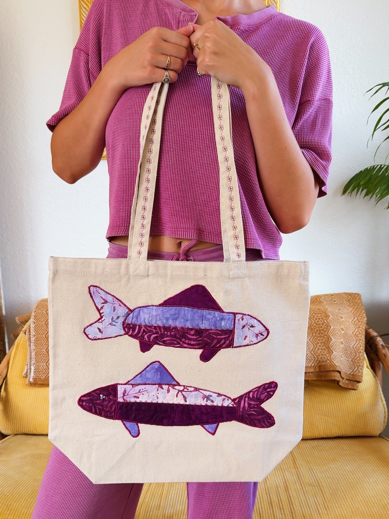 Purple & Plum Fish Tote