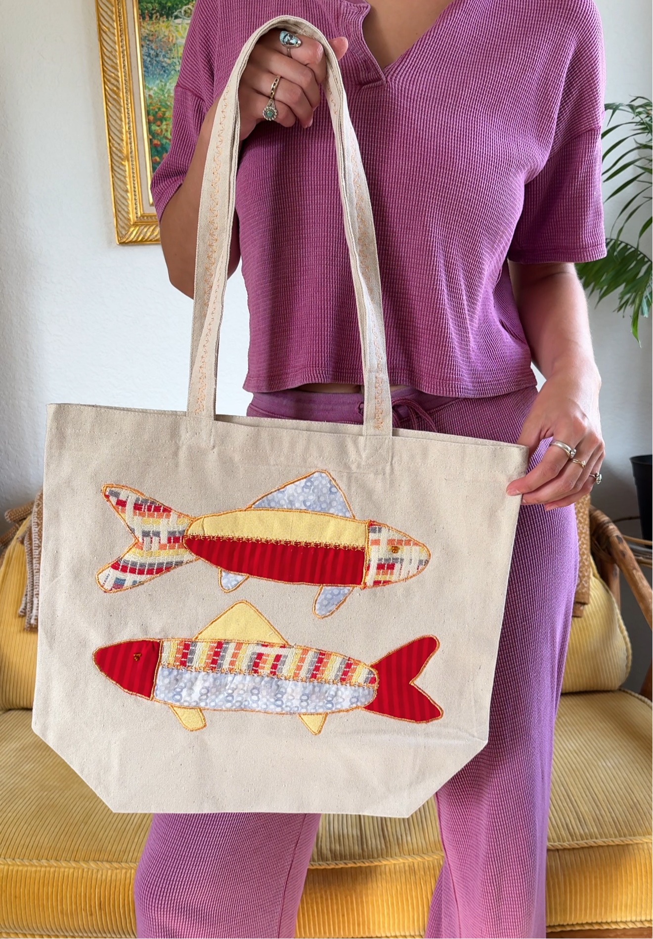 Red & Yellow Fish Tote