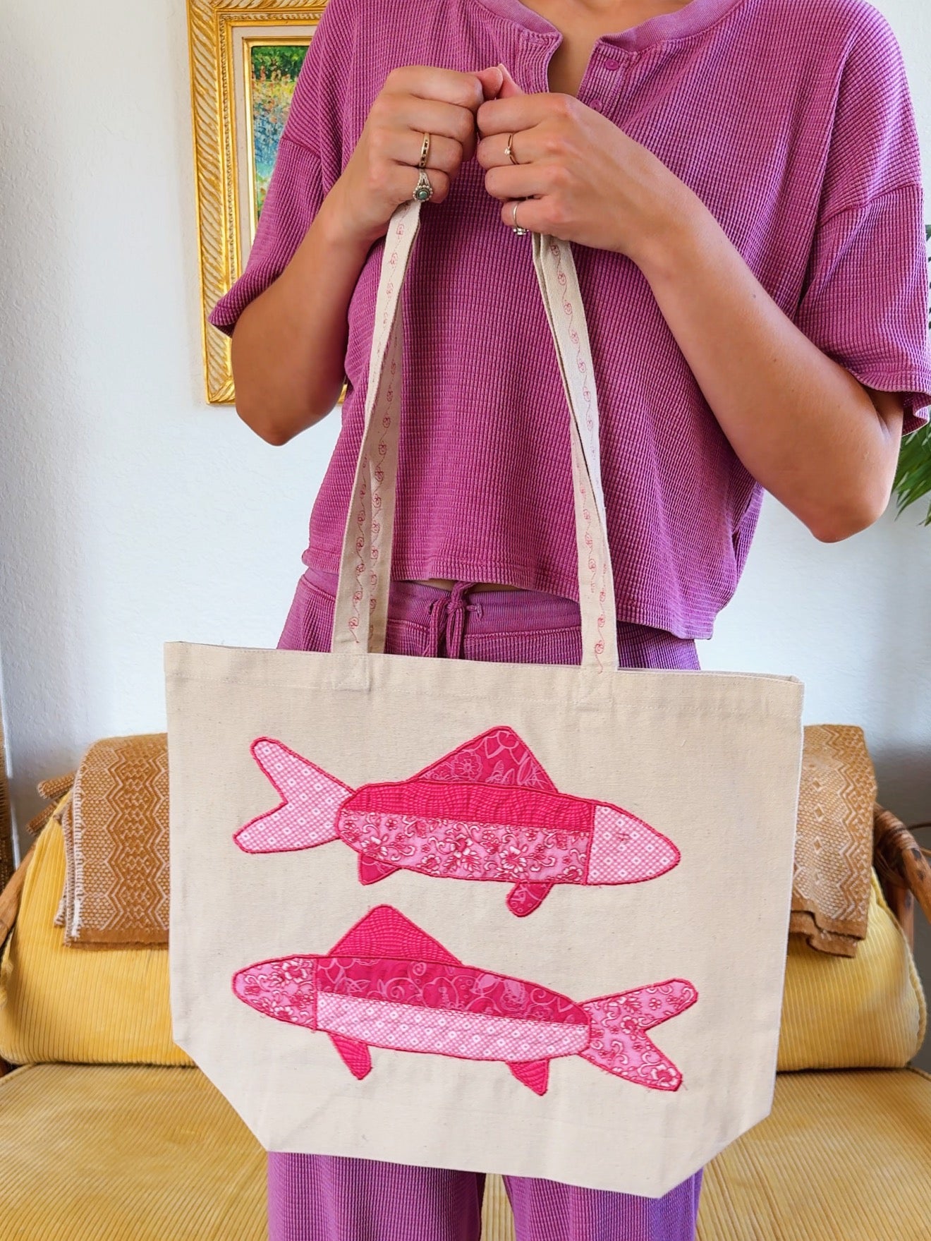 Pink Fish Tote