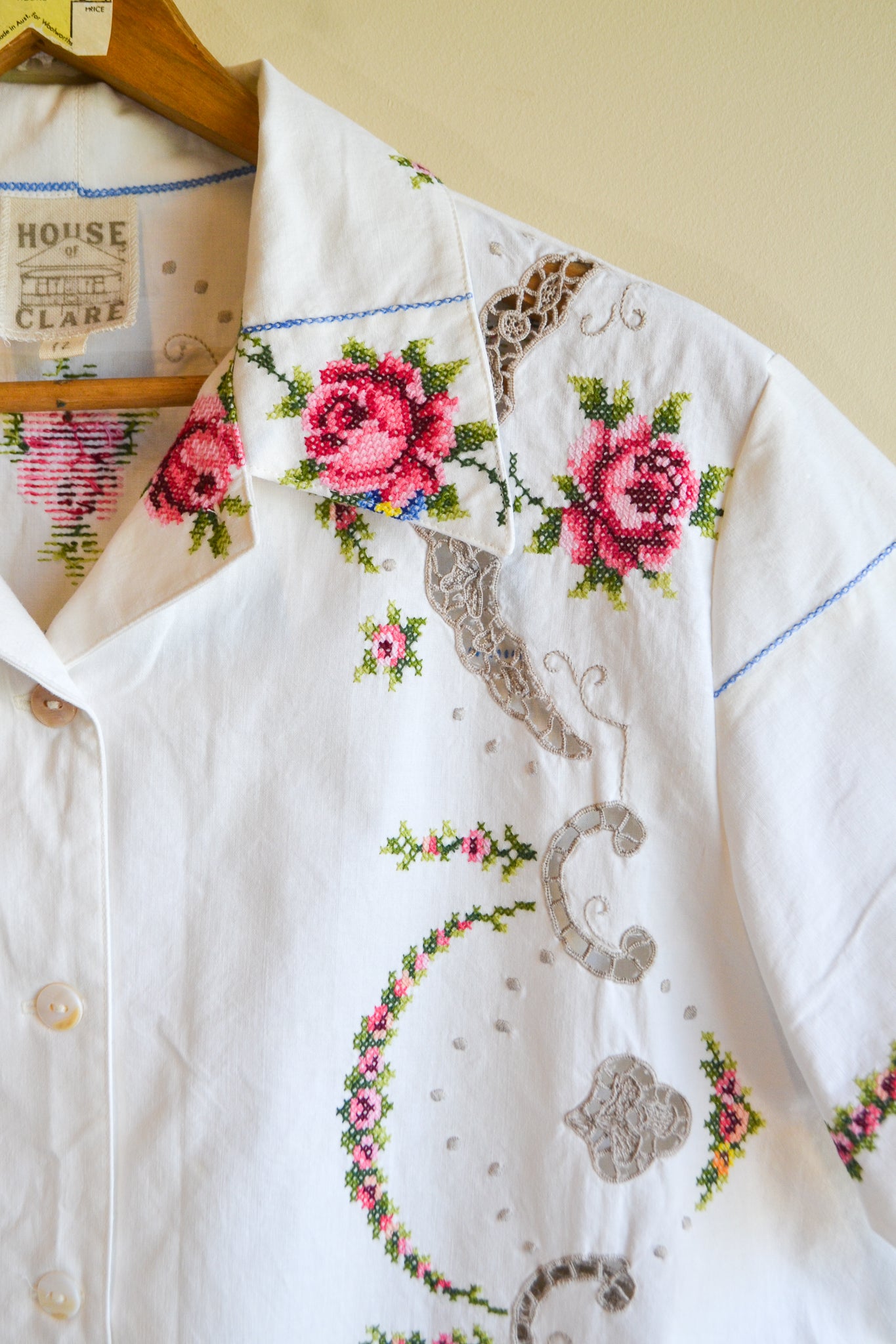 Button Up Shirt | Roses | Large