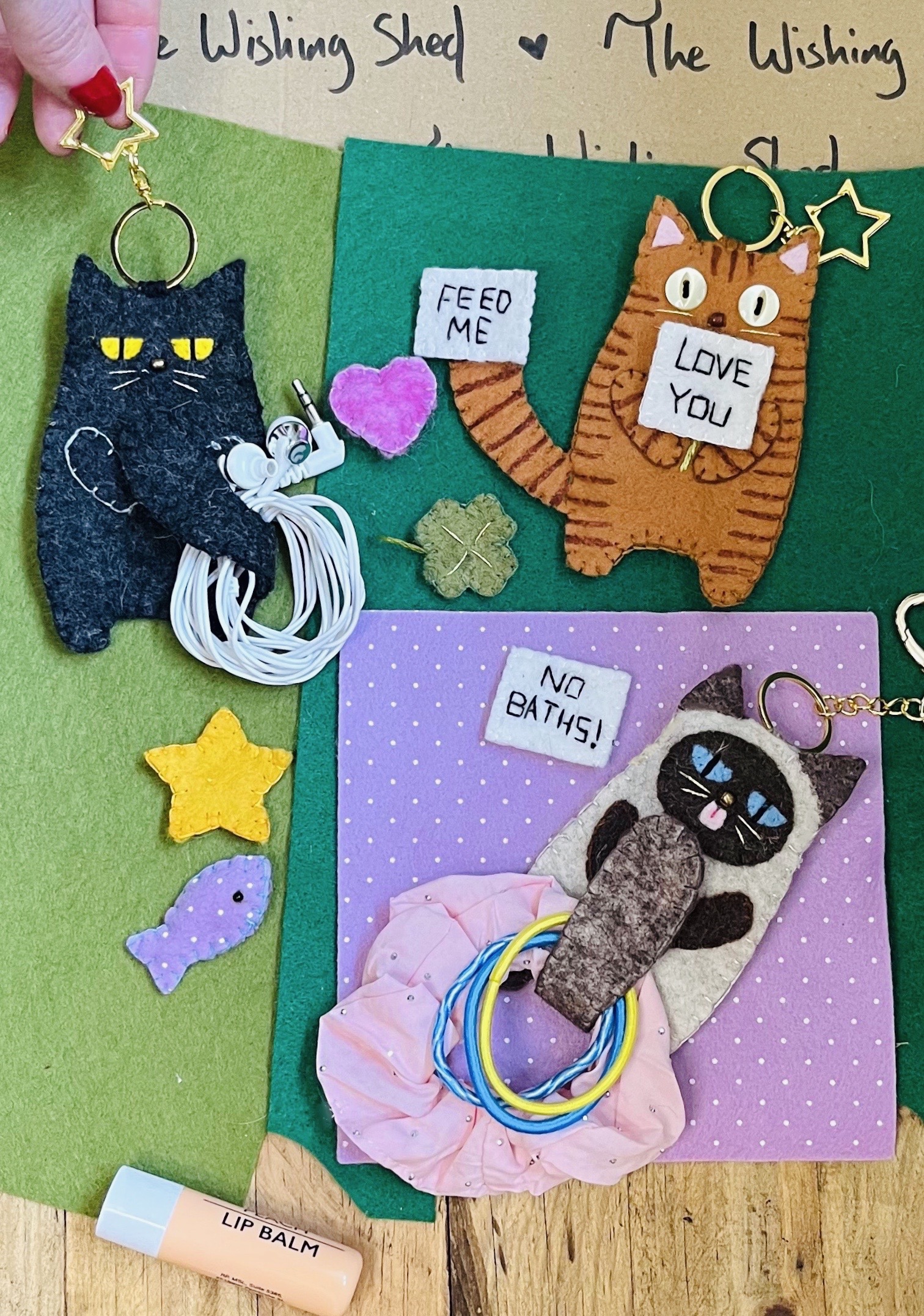 Charm Clingers Cat Pouch with 5 Charm Options The Wishing Shed