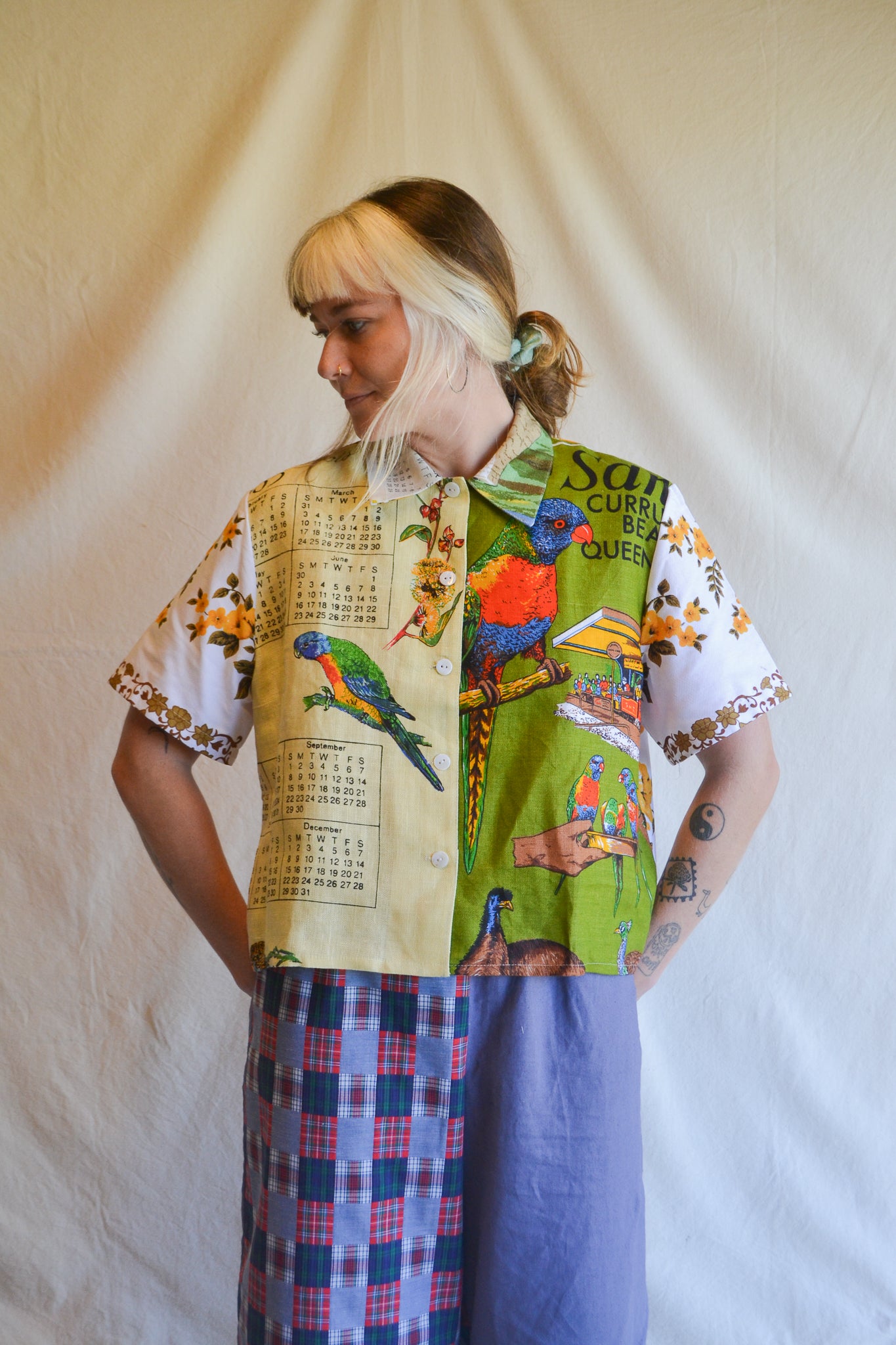 Button Up Shirt | Roses | Large