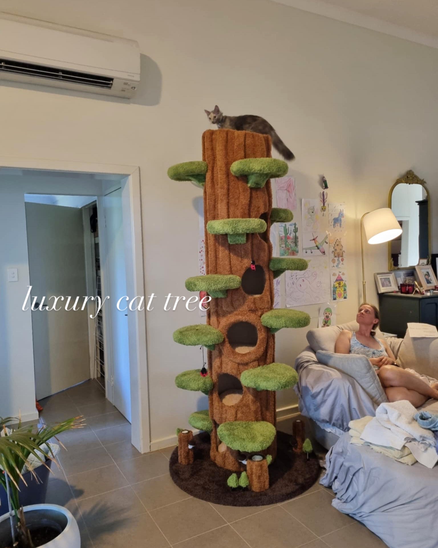 Magic Forest Cat Tree Tower, 90 Inches Tall