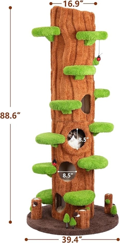 Magic Forest Cat Tree Tower, 90 Inches Tall