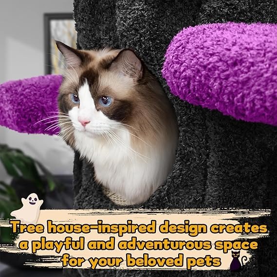 Magic Forest Cat Tree Tower, 90 Inches Tall