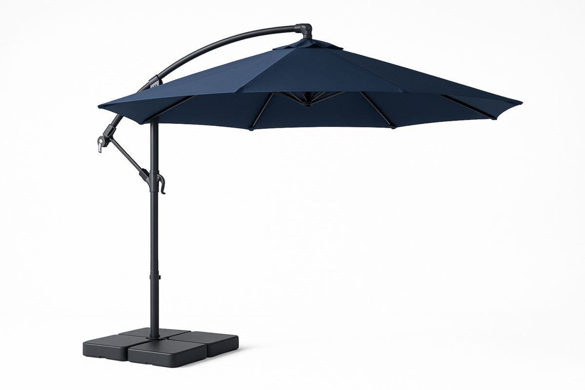 Sonnenschirm Aluminium 3m Ø Polyester Dunkelblau-Jardinaurorazen