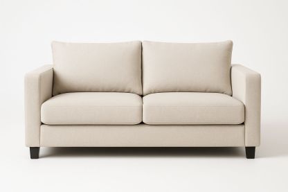 2-Sitzer Sofa Beige 150×85×80 cm – Polyesterstoff, Holzbeine-Jardinaurorazen