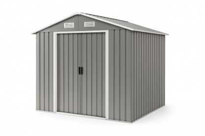 Metall Geräteschuppen aus verzinktem Stahl, 213×130×185 cm, Grau, mit Lüftungsöffnungen-Jardinaurorazen