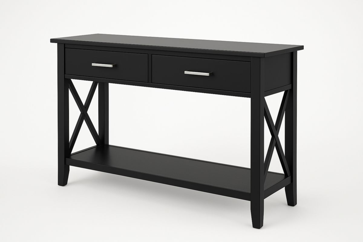 Schwarzer Konsolentisch Holz 120x40x80 cm-Jardinaurorazen