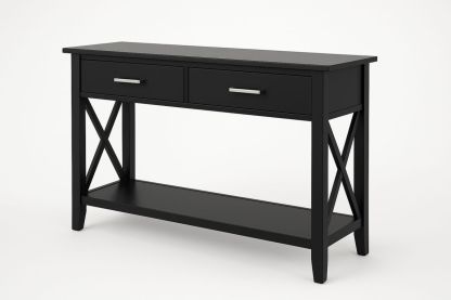 Schwarzer Konsolentisch Holz 120x40x80 cm-Jardinaurorazen