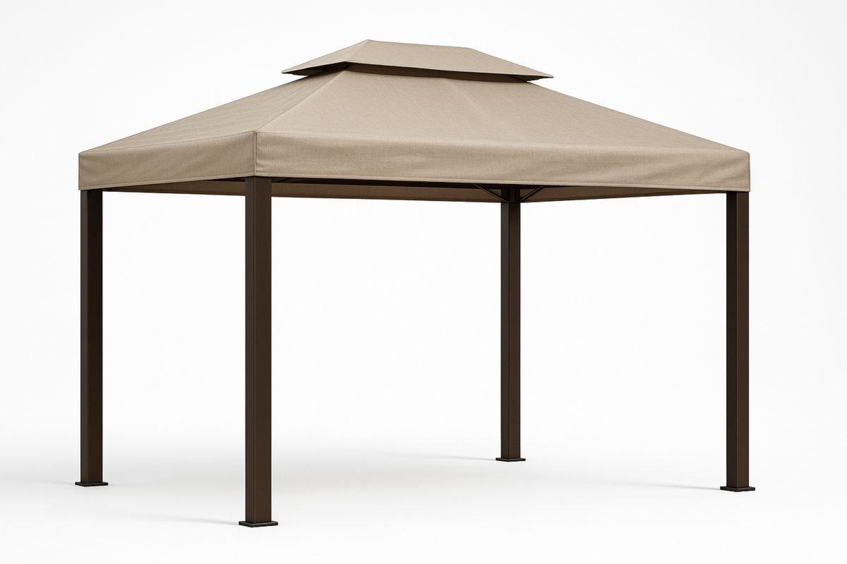 Pavillon Gartenzelt 300x300 cm Polyester Aluminium Braun-Jardinaurorazen