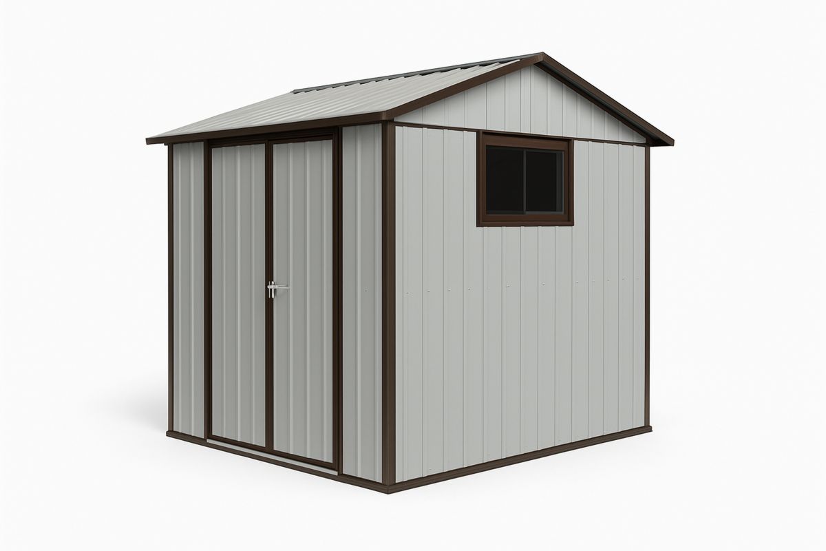 Metall Geräteschuppen aus verzinktem Stahl mit Fenster 213x127x185cm-Jardinaurorazen